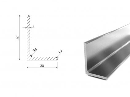 Nerezový L Profil 30x20x3 (1.4301/7)