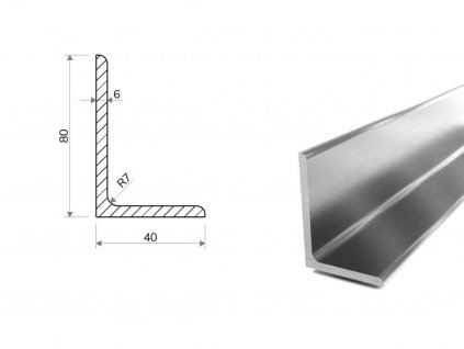 Nerezový L Profil 80x40x6 (1.4301/7)