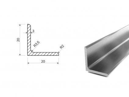 Nerezový L Profil 20x20x3 (1.4301/7)