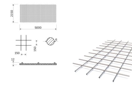 Kari sieť oko 150/150 mm, 5x2,15 m, priemer 6 mm (Q188)