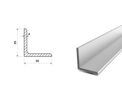Hliníkový L profil 35x35x4 (EN 6060)