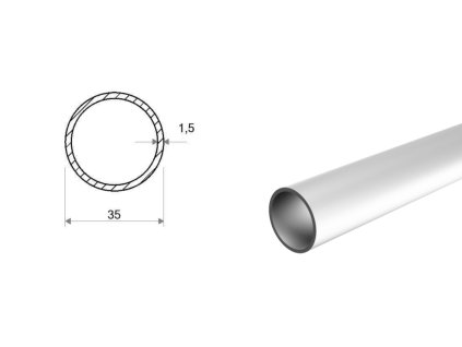 Hliníková rúra 35x1,5 (EN 6060)