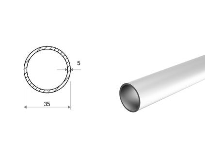 Hliníková rúra 35x5 (EN 6060)