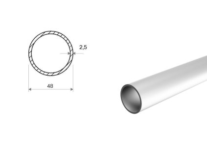 Hliníková rúra 48x2,5 (EN 6060)