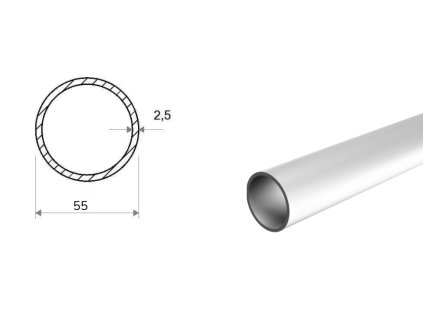 Hliníková rúra 55x2,5 (EN 6060)