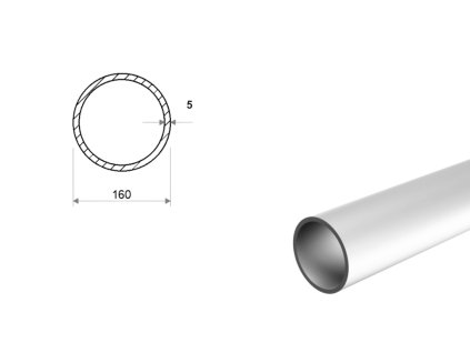 Hliníková rúra 160x5 (EN 6060)