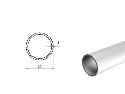 Hliníková rúra 22x3 (EN 6060)