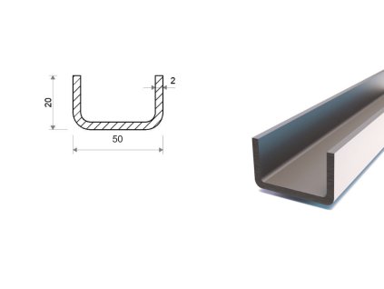 U profil 20x50x20x2