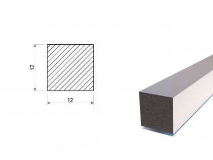 Štvorcová tyč 12x12 mm - ťahaná