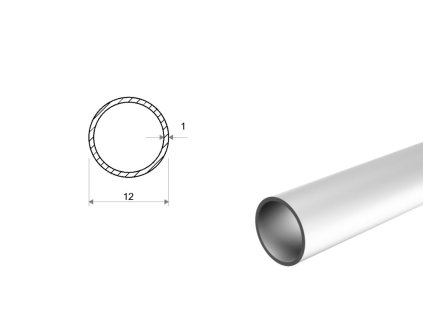 Hliníková rúra 12x1 (EN 6060)