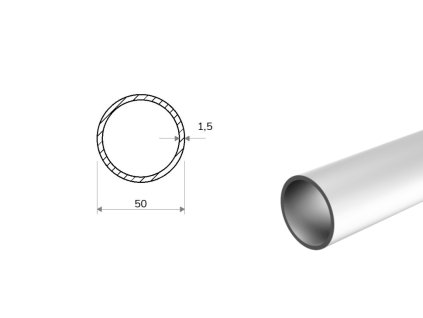 Hliníková rúra 50x1,5 (EN 6060)
