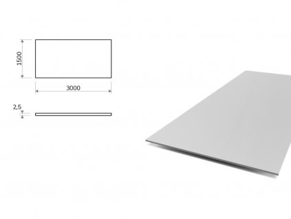 Hliníkový plech hladký 1,5x3 m, hrúbka 2,5 mm (EN 1050)