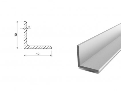 Hliníkový L profil 10x10x2 (EN 6060)