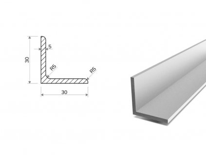 Hliníkový L profil 30x30x5 (EN 6060)