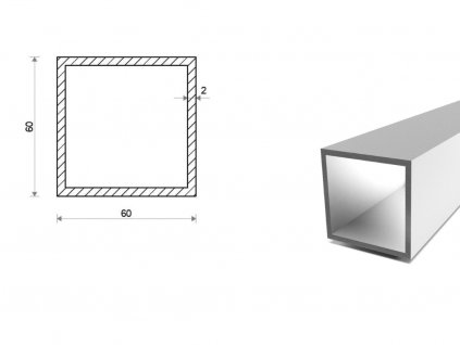 Hliníkový jokel 60x60x2 (EN 6060)