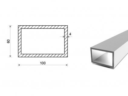Hliníkový jokel 100x60x4 (EN 6060)