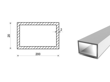 Hliníkový jokel 200x20x2 (EN 6060)