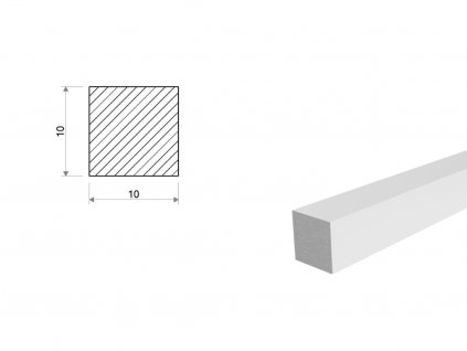 Hliníková tyč štvorcová 10x10 mm (EN 6060)