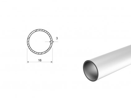 Hliníková rúra 16x3 (EN 6060)