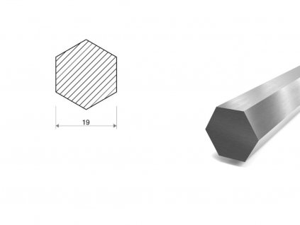 Nerezová tyč šesťhranná 19 mm (1.4571)