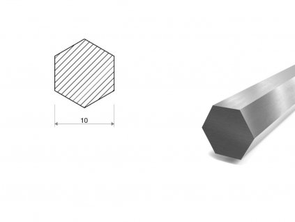 Nerezová tyč šesťhranná 10 mm (1.4301/7)