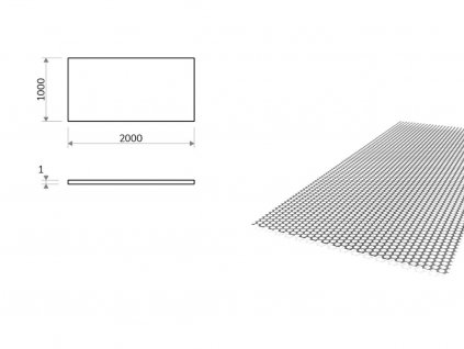 Nerezový plech dierovaný RV 4-6 - 1x2 m, hrúbka 1 mm