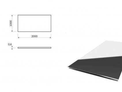 Nerezový plech 1x2 m, hrúbka 0,6 mm (1.4301/7- 2R) + fólie