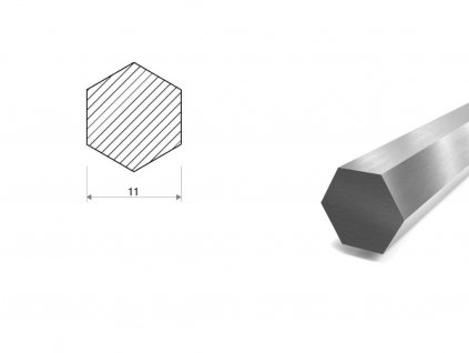 Nerezová tyč šesťhranná 11 mm (1.4301/7)