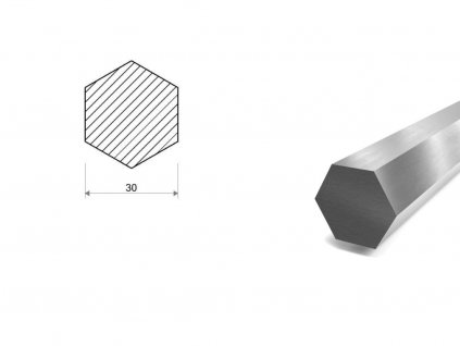 Nerezová tyč šesťhranná 30 mm (1.4571)